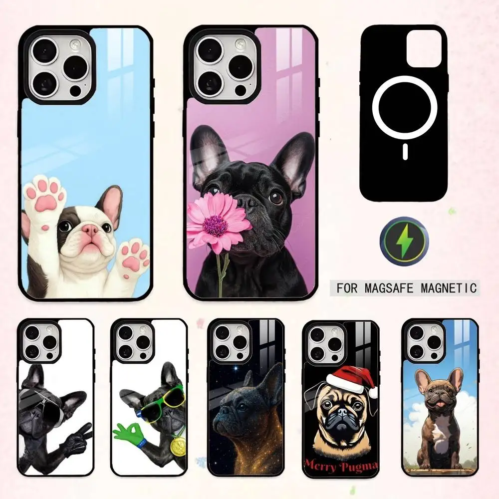 

F-Frenchies F-French Bulldog Dog Phone Case For iPhone17,16,15,14,13,12,11 Plus,Pro Max Magnetic For Magsafe Wireless Charging