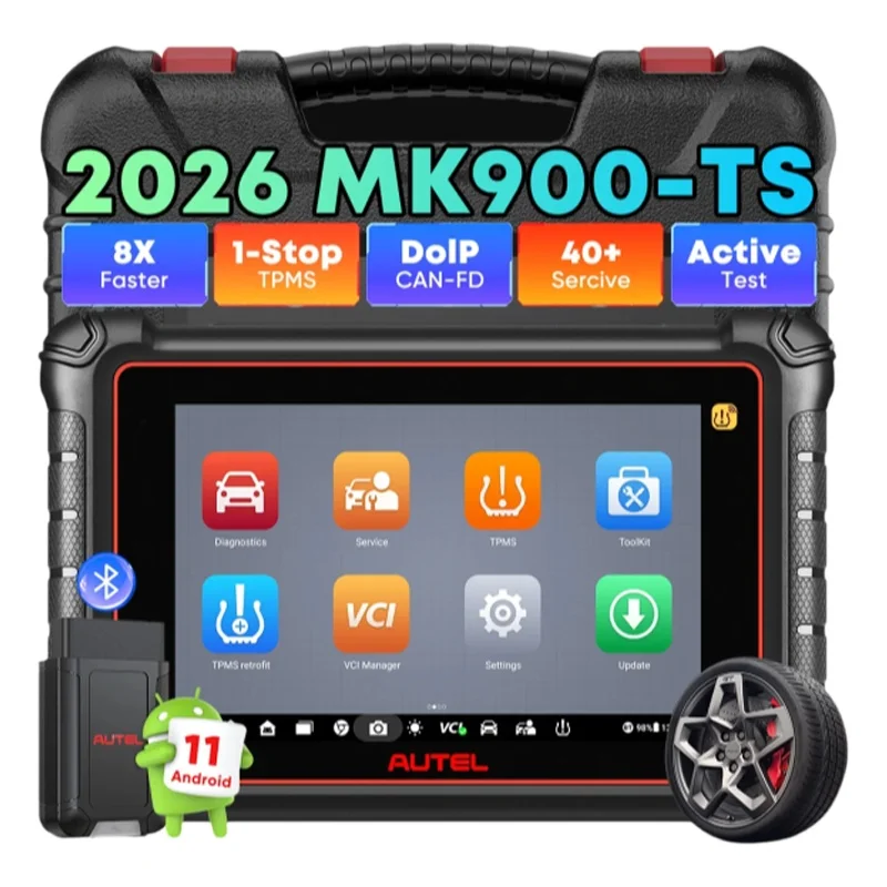 Autel MaxiCOM MK900TS TPMS Diagnose-Scanner OBD2-Scanner Alle-Systeme-Diagnosegerät Aktiver Test 40+ Reset-Funktionen Übertrifft MK808S-TS