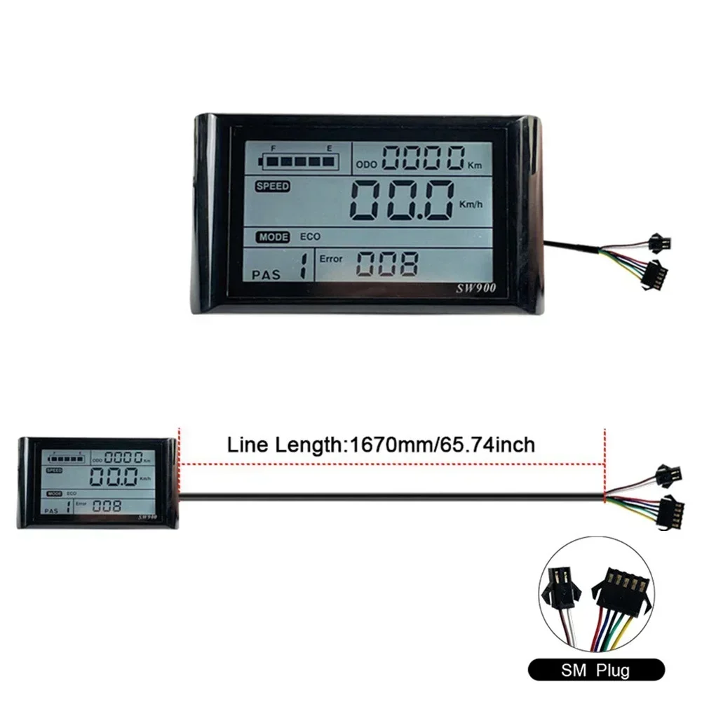 AliExpress Soverup LCD Display SW900 Panel SM Plug/ Waterproof Plug 24/36/48V Compatible With JN Controller E-Bike Electric Bicycle