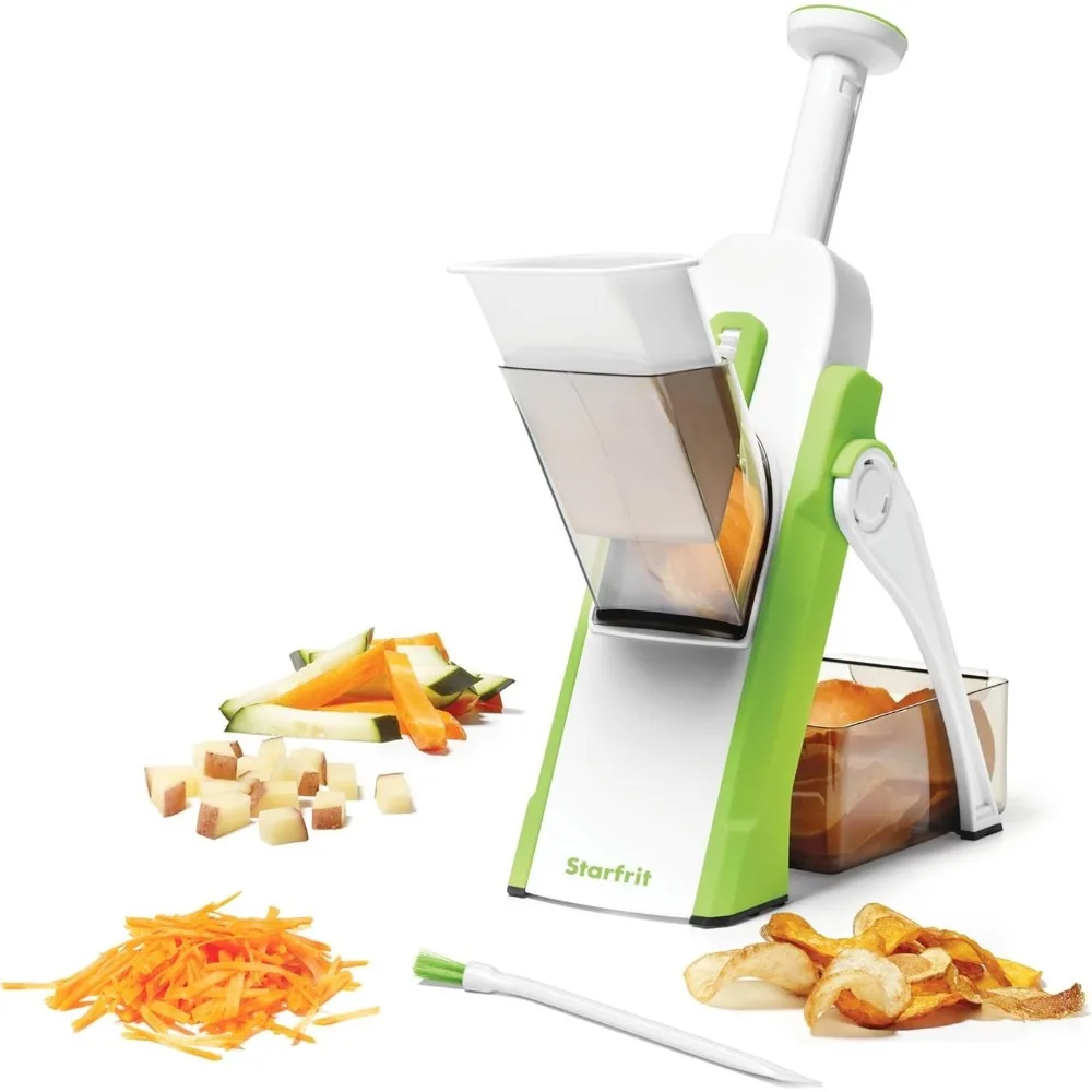 

Vertical Mandoline Food Chopper Slicer with Adjustable Blades, Safe Enclosed Design for Easy Storage and Cleaning