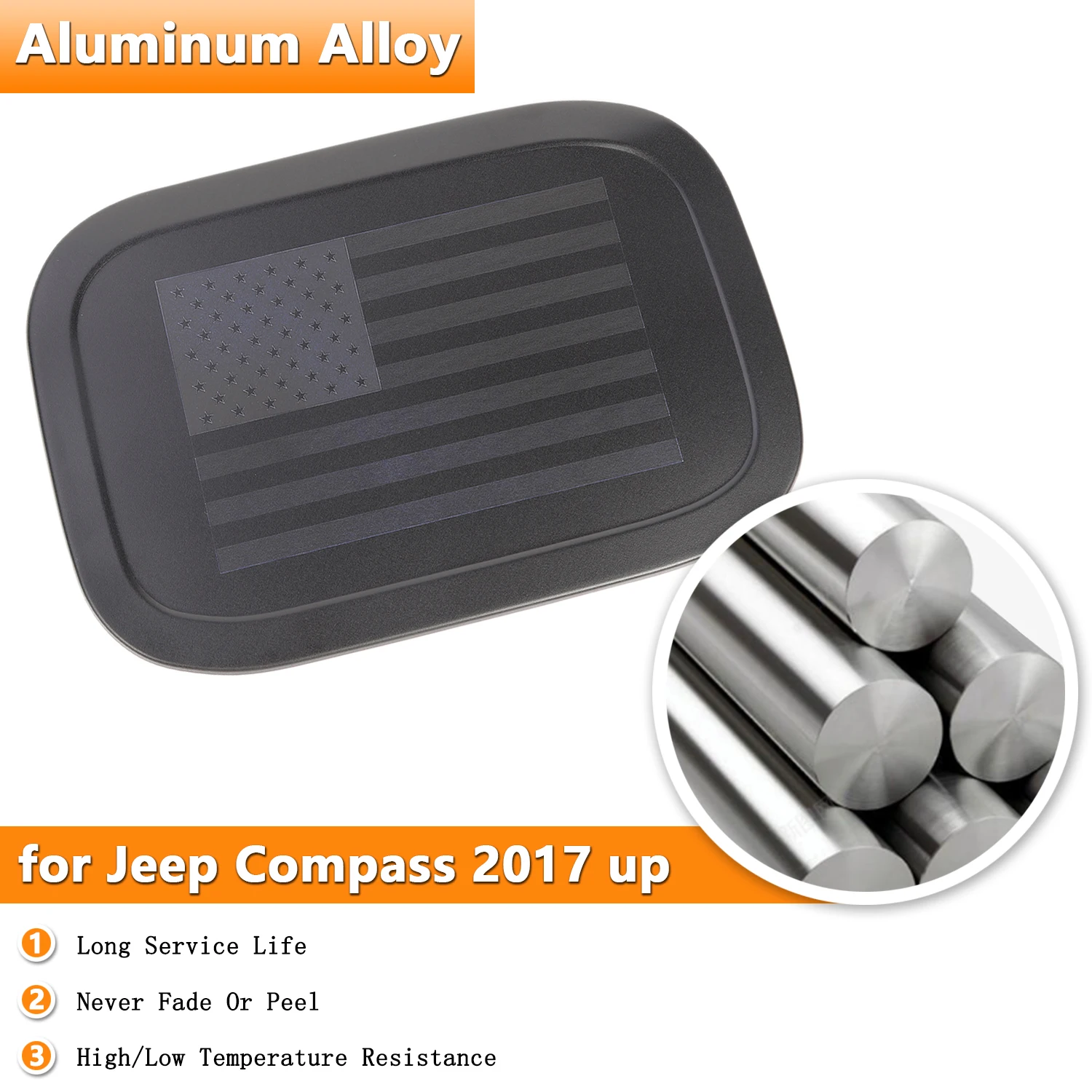 Car Fuel Tank Cap Decoration Cover Trim for Jeep Compass 2017 2018 2019 2020 2021 2022 2023 Exterior Accessories Aluminum Alloy