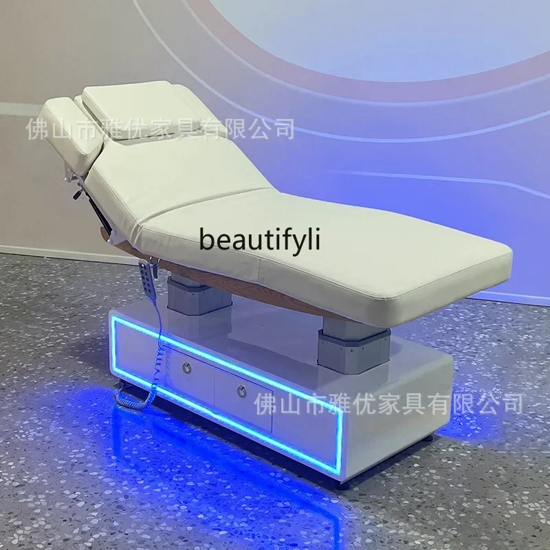xzzS High-end electric beauty bed, spa massage treatment bed for beauty salons, lifting medical beauty facial bed