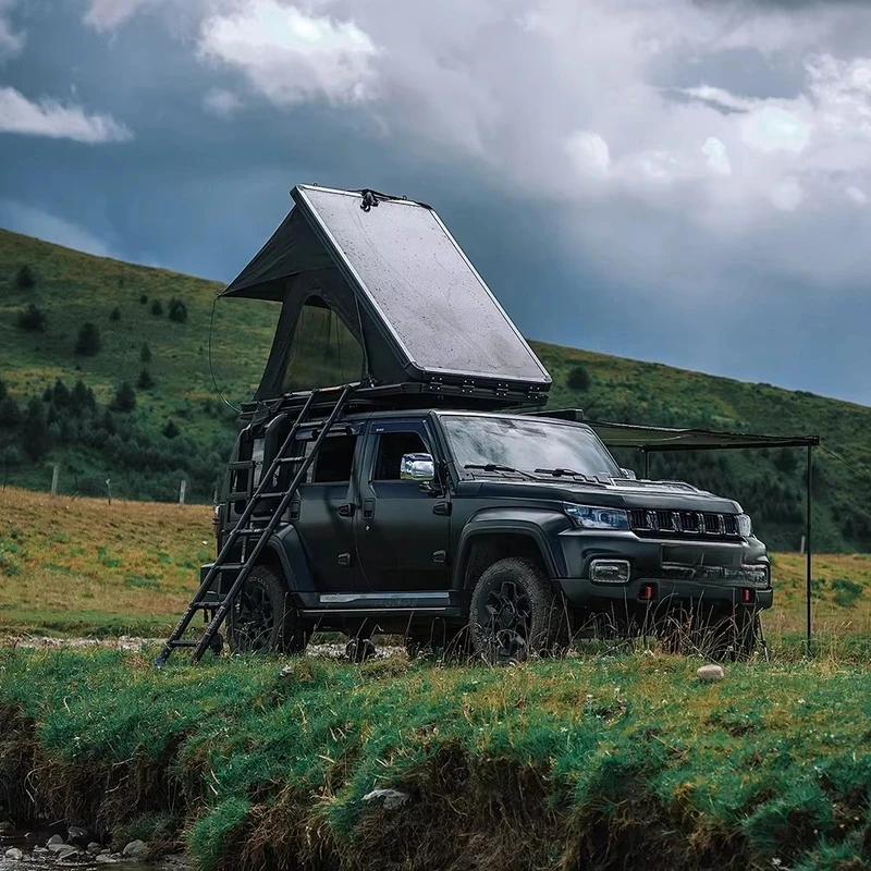 強くおすすめする2人用防水4WD車用キャンプ用大型室内空間付 - Roof Top Tent Hard Shell 2 Person のレビューと価格