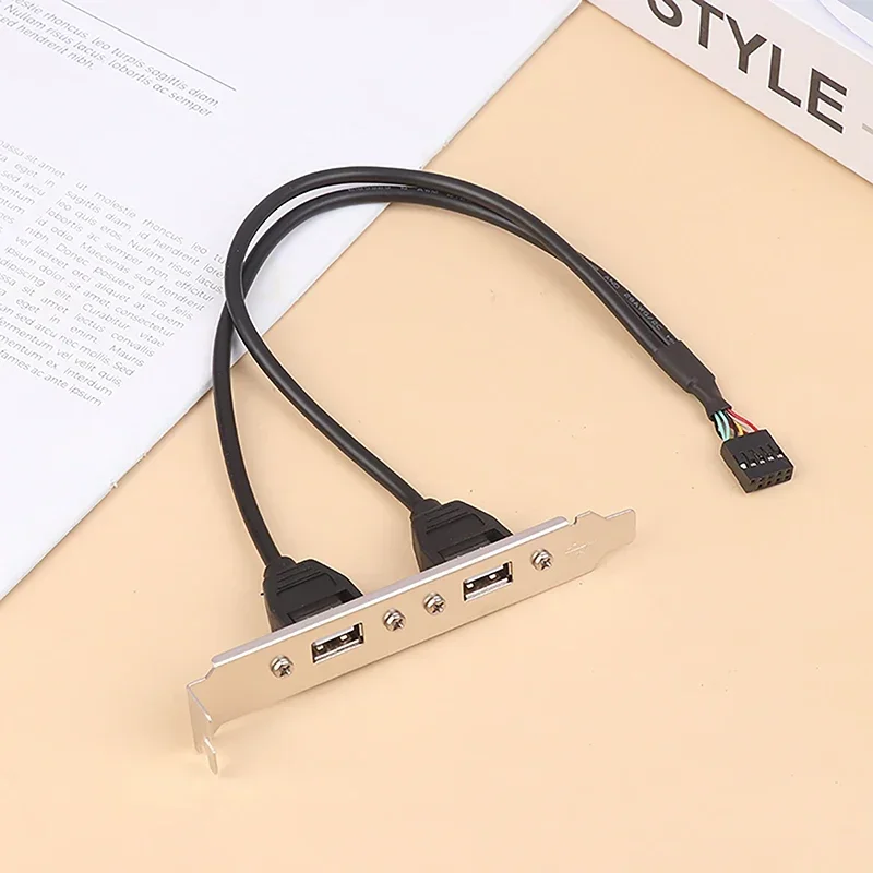 สาย USB 2.0 พอร์ตคู่ USB สายเคเบิลฝาหลัง USB สายเคเบิลขยายฝาหลังคอมพิวเตอร์แชสซี PCI ฝา