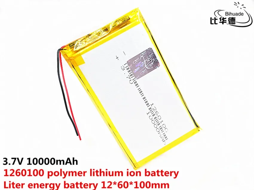 1/2/4Pcs duża pojemność 3.7 V, 10000 mAH, 1260100 polimerowy akumulator litowo-jonowy/litowo-jonowy do tabletu DVD TOY, POWER BANK, GPS