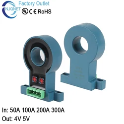 Sensor de corrente de efeito hall qnhc6 ±50a ±100a ±200a ±300a saída ±4v ±5v transformador de corrente dc transmitir transdutor de corrente hall