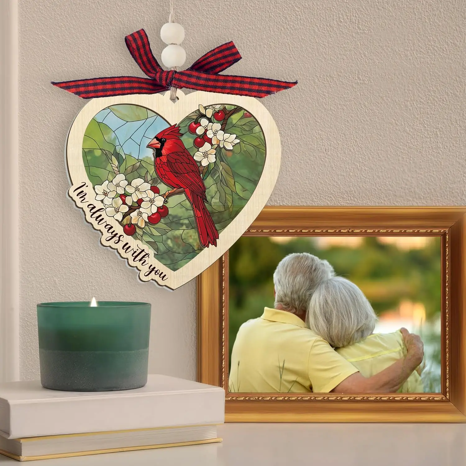 Memorial Cardinal Christmas Ornaments 2025 Red Cardinal Suncatcher Ornament for Tree Decorations Sympathy Gifts for Loss of Love