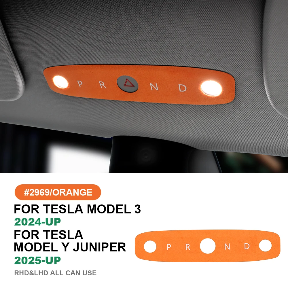 Italian Top Suede Reading Light Frame Trim Sticker for Model Y Juniper 2025 2026-UP Tesla Model 3 Highland 2024-UP Accessories