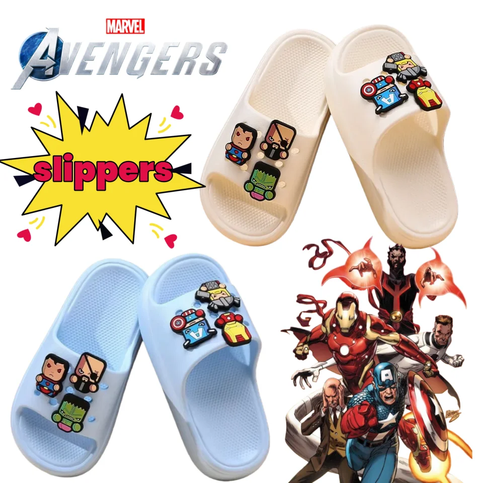 

Тапочки с героями мультфильмов Marvel The Avengers, креативные и персонализированные мужские летние нескользящие легкие пляжные туфли, подарок, оптовая продажа