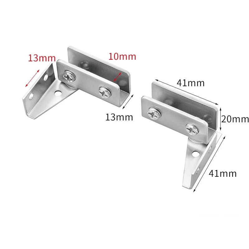 2pcs Glass Pivot Hinge Glass Door Hinge Display Cabinet Stainless Steel Rotating Hinges Clamp Furniture Hardware