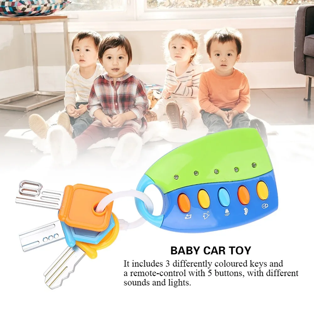 Interactive Sound Effects Baby Smart Toy Battery Operated Interactive Musical Pretend Play Portable Car Key Toy Pretend Play