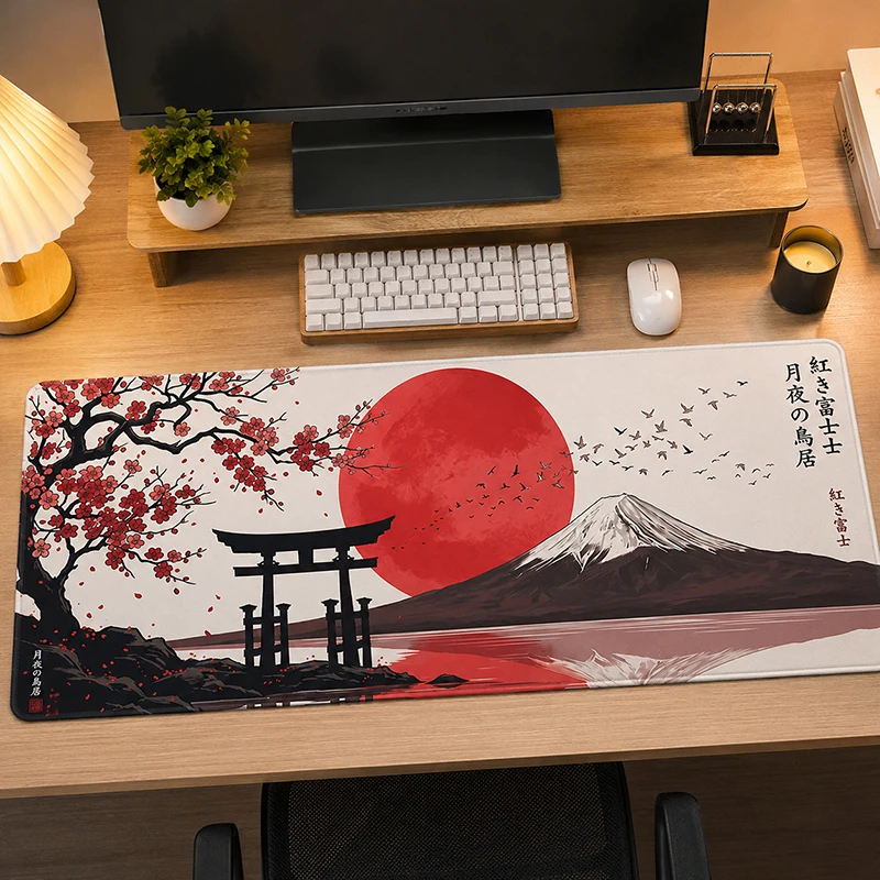 Mouse Pad Gaming Red Sun Mount Fuji Torii XL HD Home New Mousepad XXL Mouse Mat Soft Non-Slip Office Accessories Mice Pad