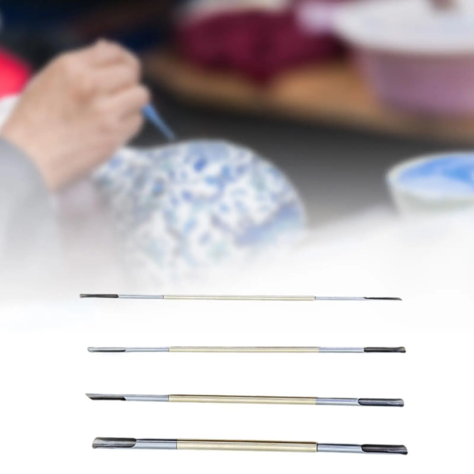 ダブルヘッド陶器ホールパンチャー、装飾陶器の切断、穴を作るためのパンチツール、DIYクラフトティーカップ、セットあたり4個