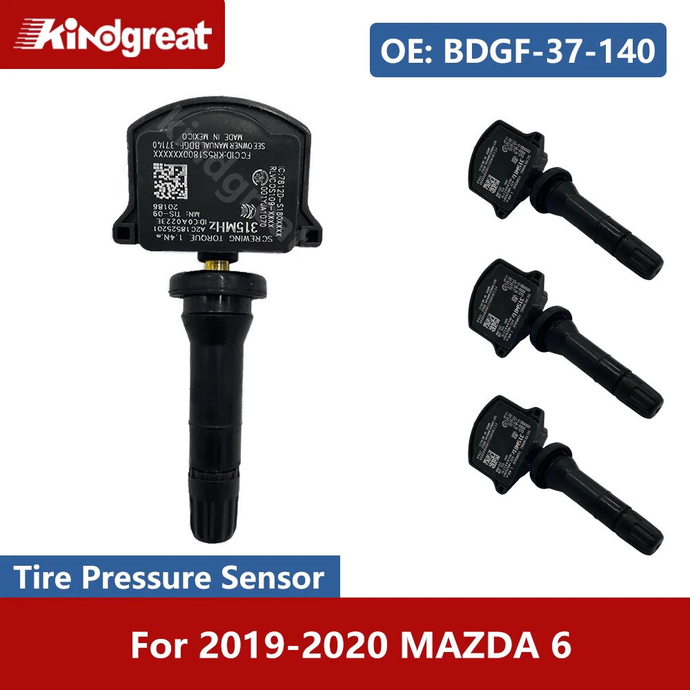 

4PCS/Lot 315MHz Tire Pressure Sensor For 2019-2020 MAZDA 6 TPMS Tyre Monitring System Sensor BDGF-37-140 BDGF-37140