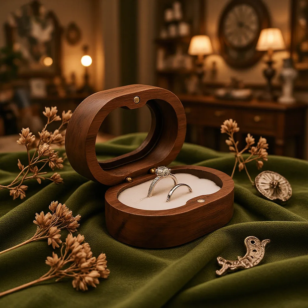 

Овальная деревянная шкатулка для драгоценностей из орехового дерева, женская коробка для колец для пары, роскошная помолвка, свадебное хранилище, подарок для любви, коробки для хранения бусин