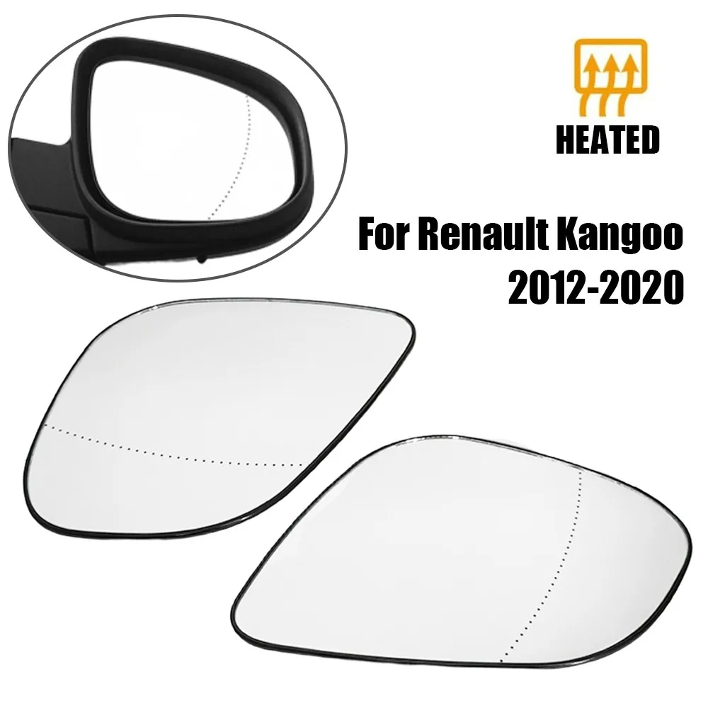 For Renault Kangoo 2012-2020 1x Left Right Side Rear View Lens Split Mirror Heated Door Glass Rearview Accessories Vehicle Parts