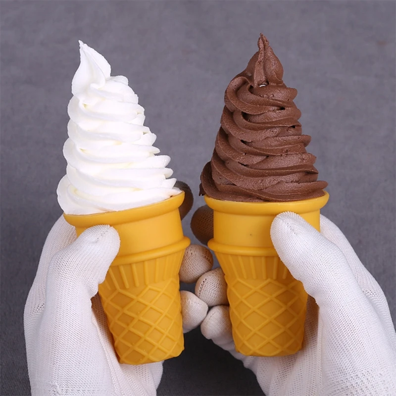 Simulation Ice Cream Model Realistic Artificial Ice Cream Cone Fake Food Dessert Shop Window Display Model Photo Props Kids Toy