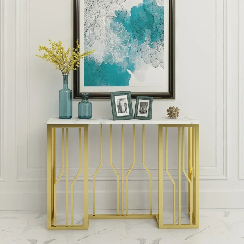 

Decor Marble Entrance Table Vintage Design Auxliar Creative Corner Table Narrow Modern Mesas Auxiliar Furniture Living Room