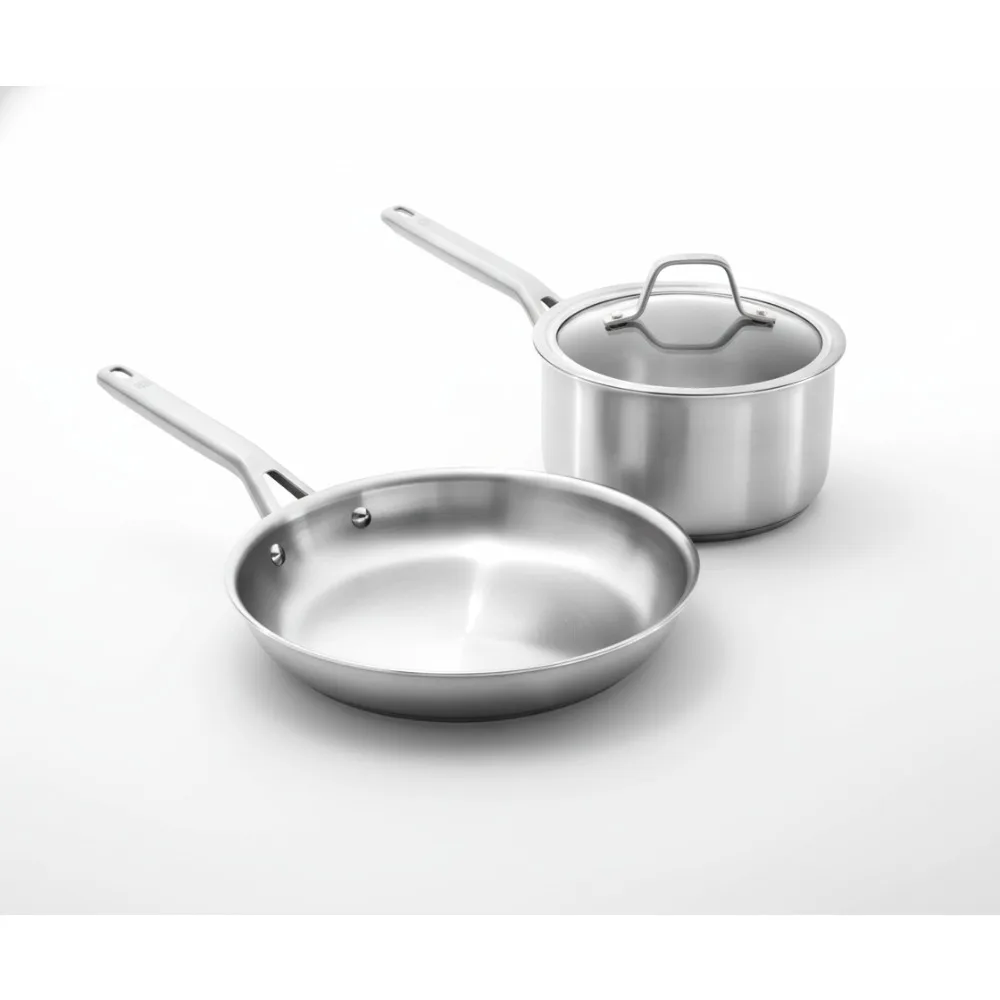 

Premium 3-Piece Stainless Steel Cookware Set - Fast Heating, Oven Safe, All Stove Compatible for Home Chefs