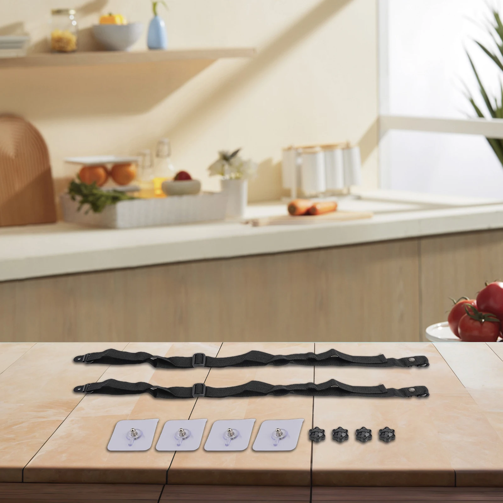 Safety Protection Furniture Straps Fixed Band Nylon Replacement With Adhesion Screws Black Accessories Adjustable