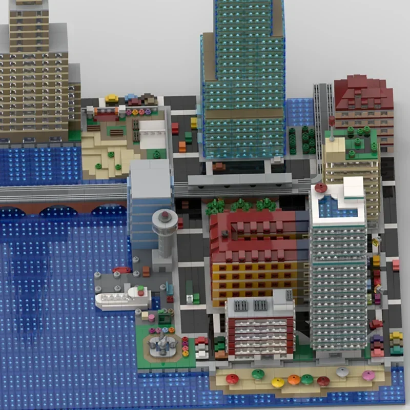 Seria Klocków Konstrukcyjnych City Street Moc 2: 16 Mikro Model Technologiczny Klocki Widok Ulicy DIY Zabawka Konstrukcyjna na Prezent Świąteczny