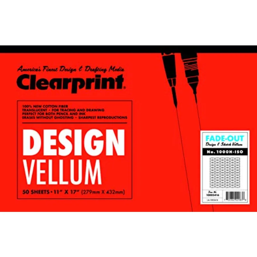 

11" x 17" 1000H Design Vellum Pad with Printed Fade-Out 30-Degree Isometric Grid, 16 lb., 100% Cotton, 50 Sheets, 1 Each