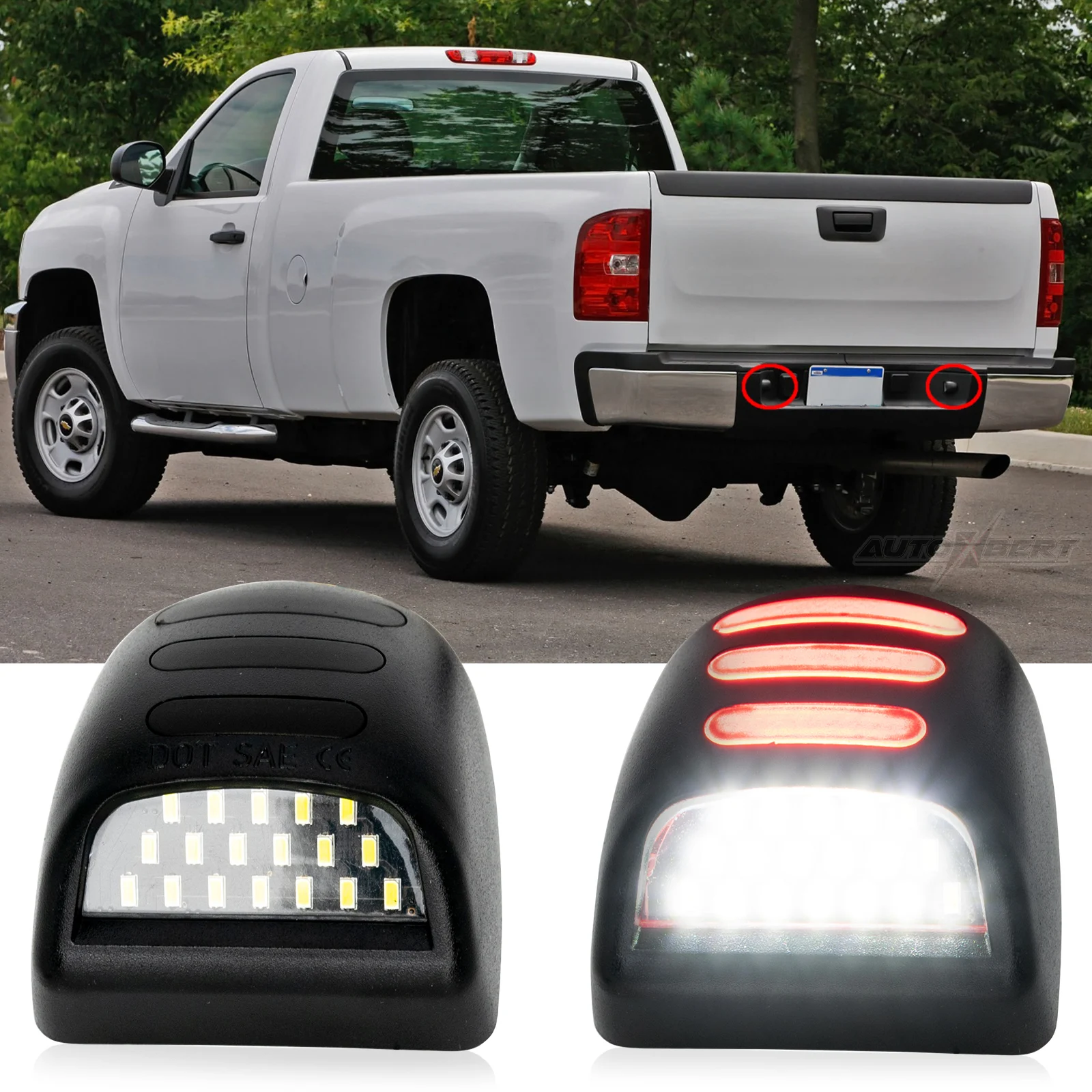 

Неоновая подсветка для номерного знака с красным OLED-экраном для Chevy Silverado Suburban Tahoe GMC Sierra 1500 2500 3500 HD Escalade EXT