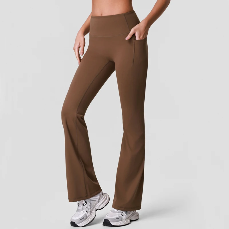 

Women High Waist Yoga Pants Solid Color Wide Leg Gym Flared Trousers Slim Fit Soft Fitness Pants Female Workout Clothes