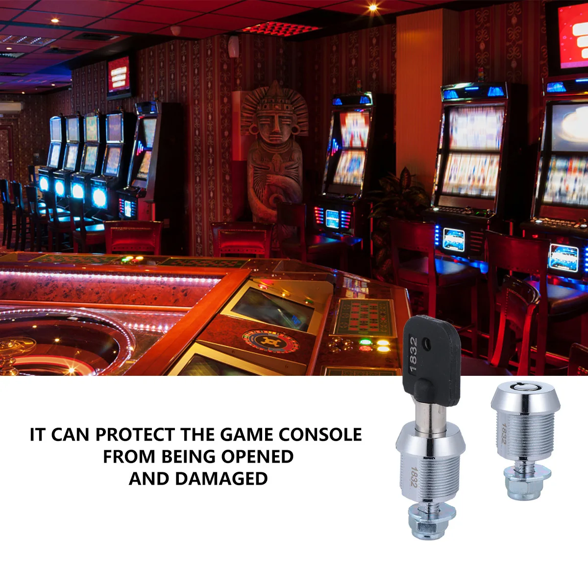 Set di serrature a camma tubolari da 2 pezzi Cam allentate adatte per la cassetta degli attrezzi della macchina arcade Cassetto della scrivania dell'armadio Porta del camper Serratura a stantuffo in miniatura