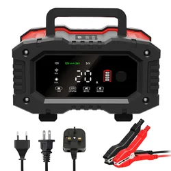 12V/24V 20A Car Motorcycle Battery Charger Fully Automatic Smart Charger 300W Car Battery Charger Pulse Repair for AGM GEL WET