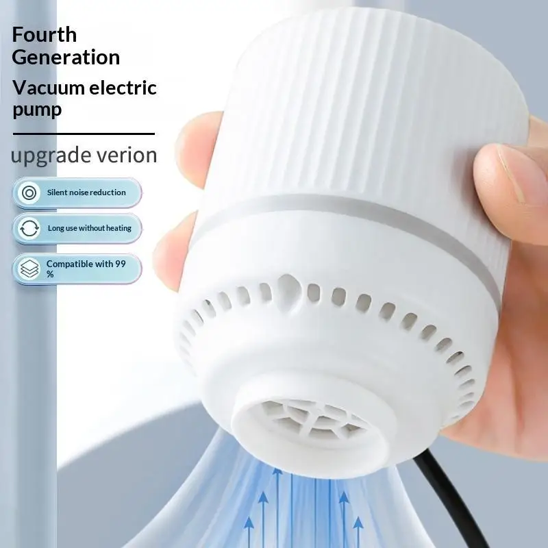 Compact Portable Electric Vacuum Pump Instant Compression Low Noise Dedicated for Vacuum Storage Bags Space Saving for Clothes