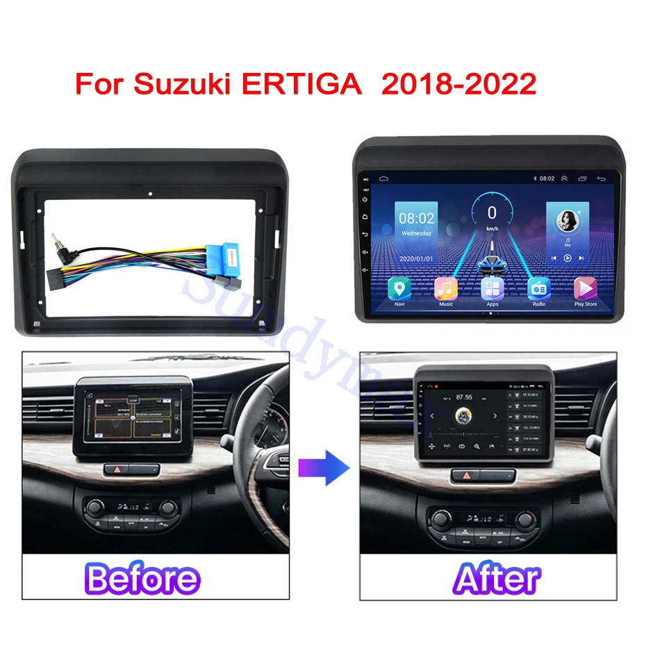 9inch 2 Din Car Radio Fascia cabe wire for Suzuki Swift ERTIGA 2018-2022 car Radio Fascia Frame Adapter CD Panel Dash Trim Bezel