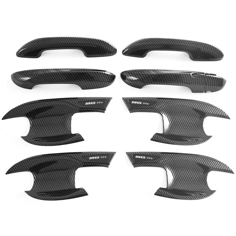 

For MG3 HEV 2025 2026 Accessories Car ABS Chrome Handle Door Bowl Protective Cover Trim Sticker Styling Carbon Black