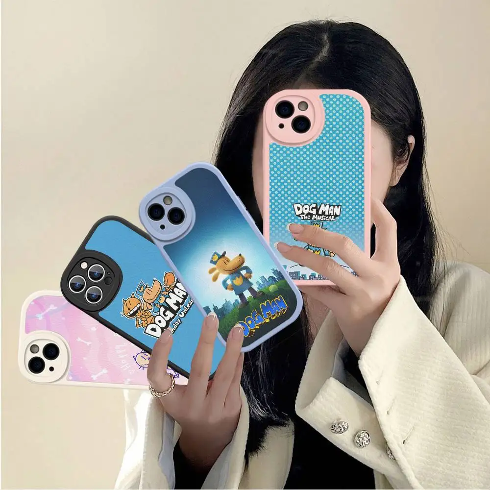 Dog Man Leather Phone Case For IPhone 15 14 13 Pro Max 12 11 16 Plus Phone Cover