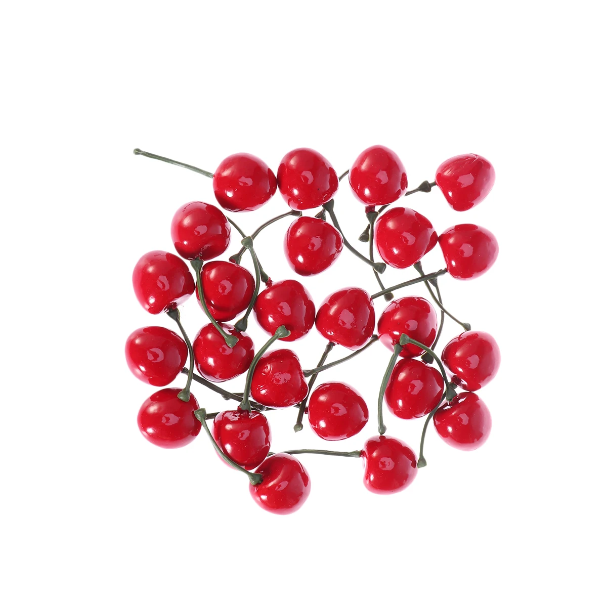 

24pc Simulated Cherry Fruits Realistic Plastic Decorations Restaurant Mini Props Artificial Fruit Home Garden
