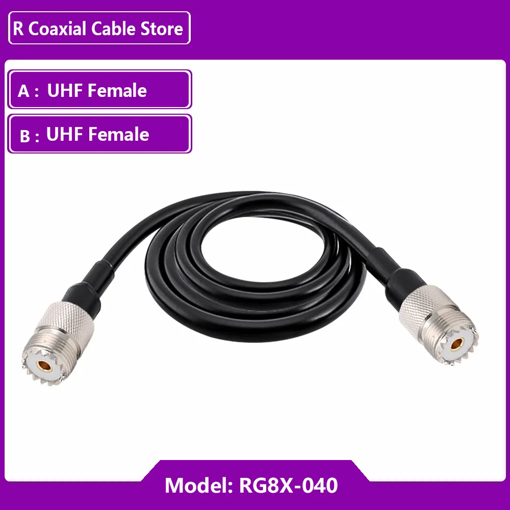 RG8X CB هوائي كابل محوري PL259 UHF SO239 كابل قافز خسارة منخفضة 50 أوم UHF ذكر إلى UHF ذكر CB هوائي تمديد كابل محوري