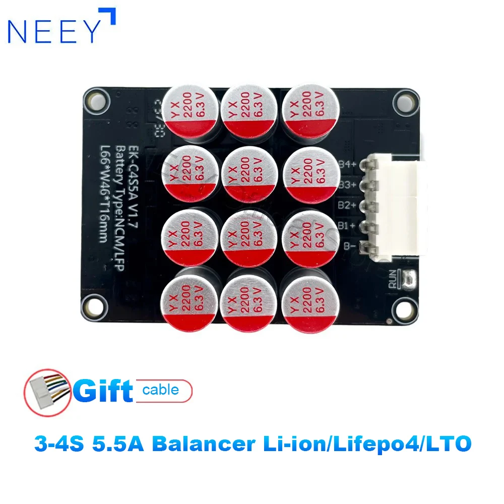 NEEY 5.5A 4S Active Equalizer Balancer Cells Balancer Lifepo4 Lipo LTO Battery Energy Capacitor Lithium Pack BMS Accessories