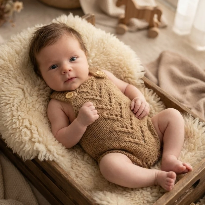 

Мягкий вязаный реквизит для фотосъемки новорожденных, детский комбинезон, боди для маленьких мальчиков и девочек, наряды для фотосессии, аксессуары для студии новорожденных