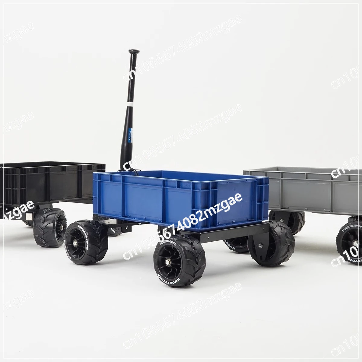 Beach Camping Outdoor Cart Trailer with Box Camper and Off-Road Wheels for All-Terrain Use