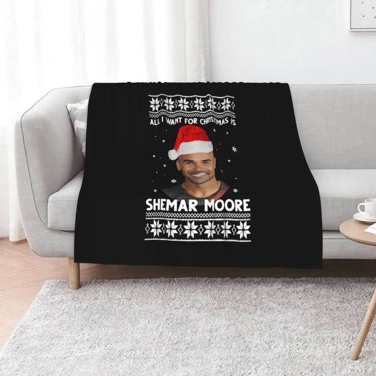 

Store All i Want for Christmas is Shemar Moore Throw Blanket Luxury St Comforter Flannel Fabric Multi-Purpose Blankets