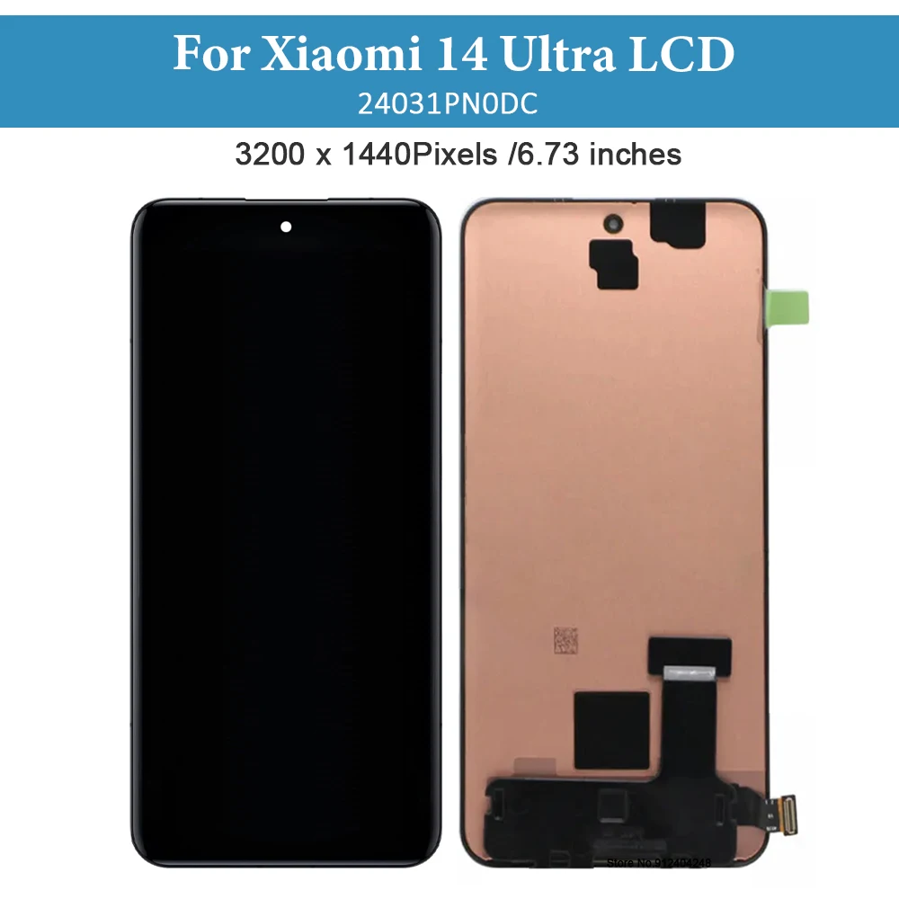 6.73'' AMOLED For Xiaomi 14 Ultra LCD Display Touch Screen Digitizer Assembly For Xiaomi Mi14 Ultra Display Replacement Parts