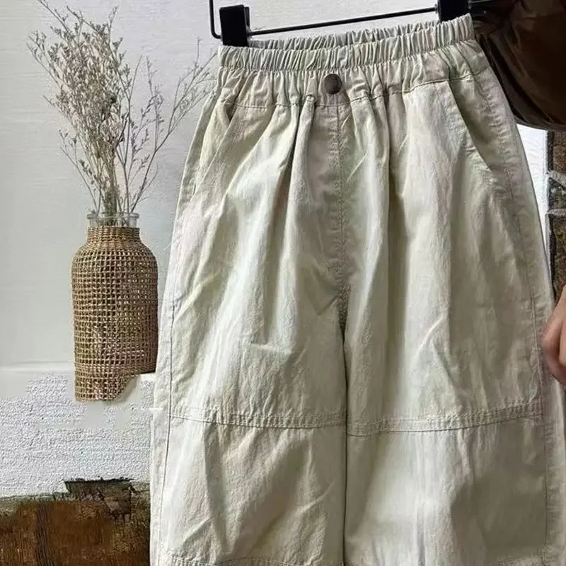 Pantaloni per bambini pantaloni sottili estivi per ragazzi nuovi pantaloni bambini moda coreana Cool bello 2024 elastico in vita semplice