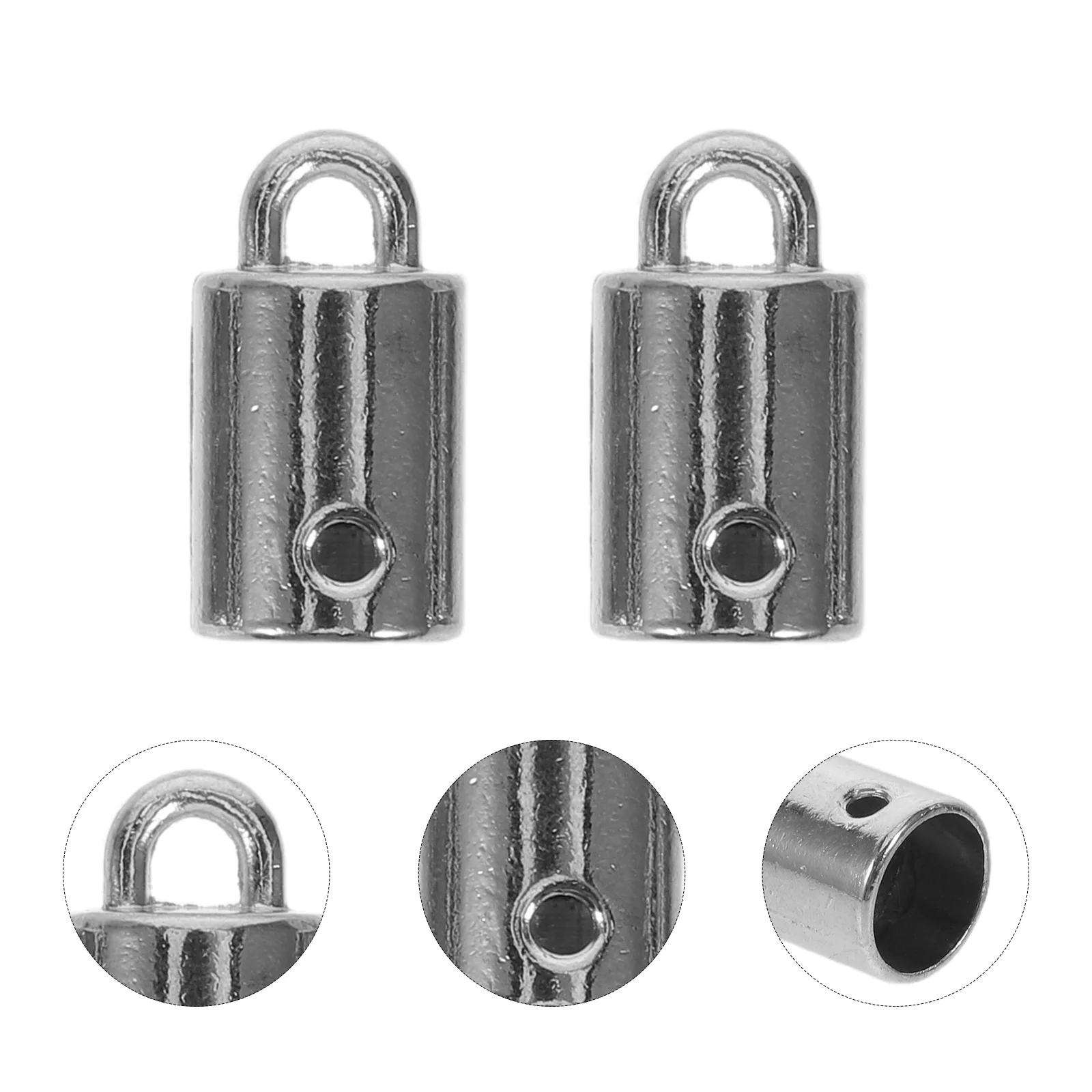 

30pcs Zinc Alloy Rope End Stopper Metal Cord Ends For Guardrail Stanchion Rope Connector Queue Divider Railing System Safety