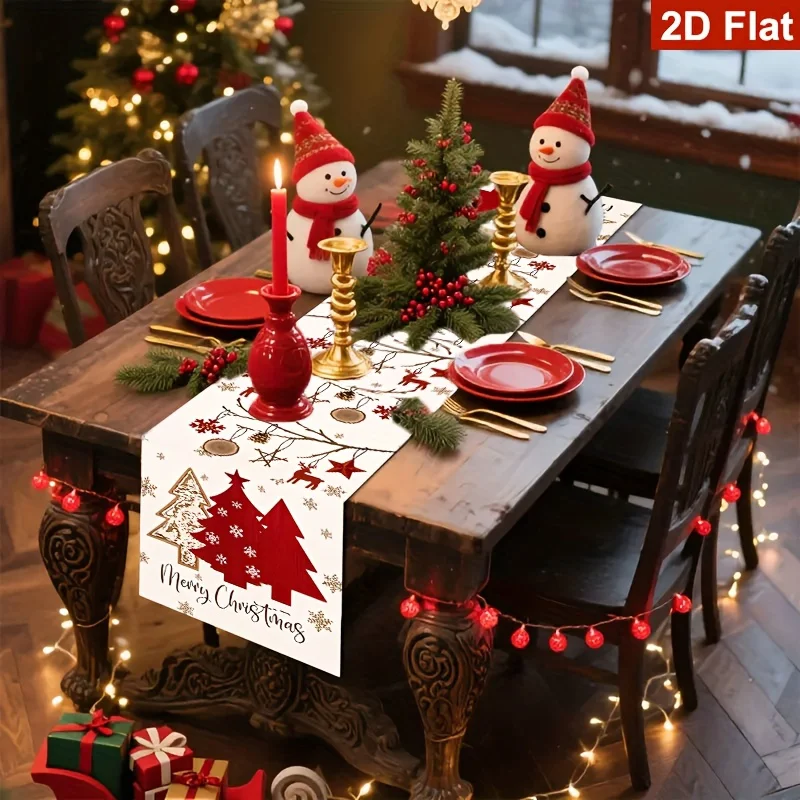 Klassischer karierter Weihnachts-Tischläufer in limitierter Auflage für modernes Wohnzimmer, Esszimmer, Küche, Party, Hochzeit, Vintage-Flurdekoration