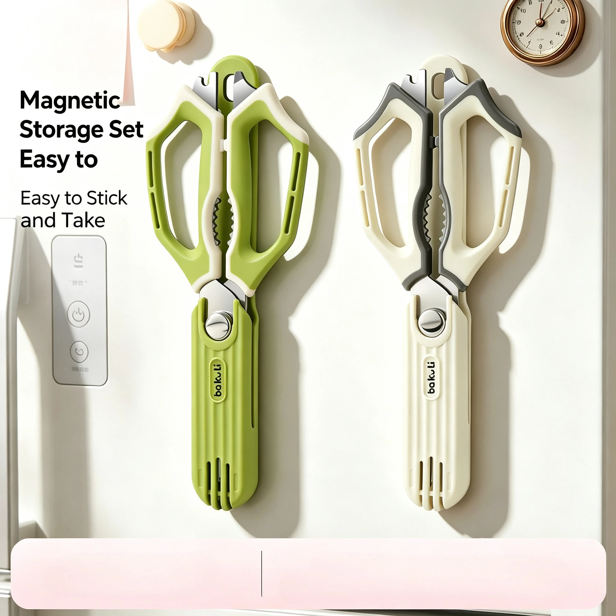 Chicken Bone Kitchen Scissors Upgraded Poultry Shears  Meat Fish Vegetables Cutter Stainless Steel Magnetic Scissors Covers