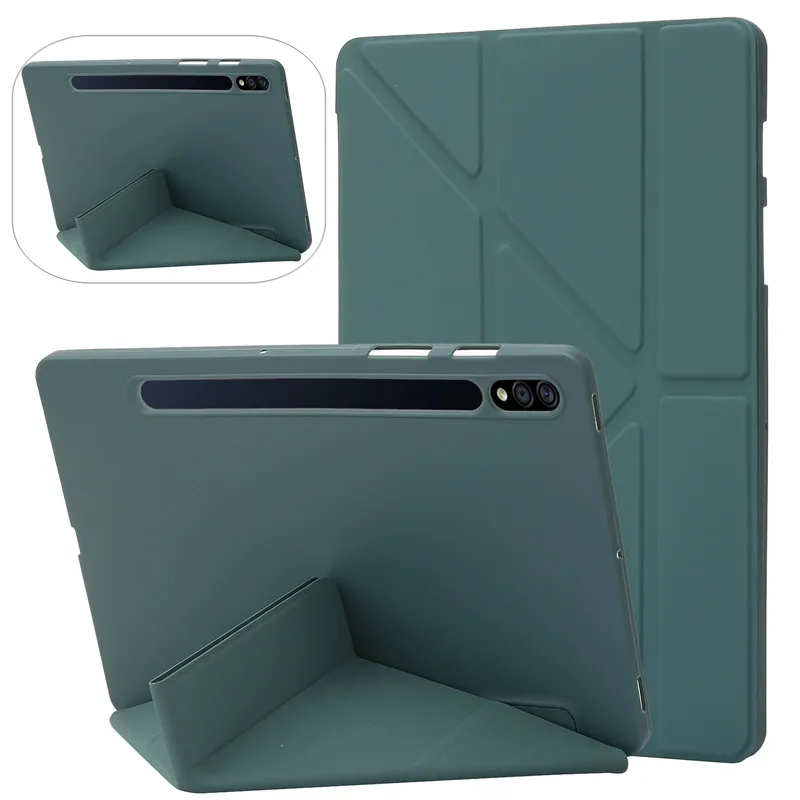 For Samsung Galaxy Tab S8 S7 Plus S7 FE SM-T970 Tablet Tri-Folding Cover Funda for Galaxy Tab S7 S8 Plus + S7 S8 12.4\'\' 11 Case