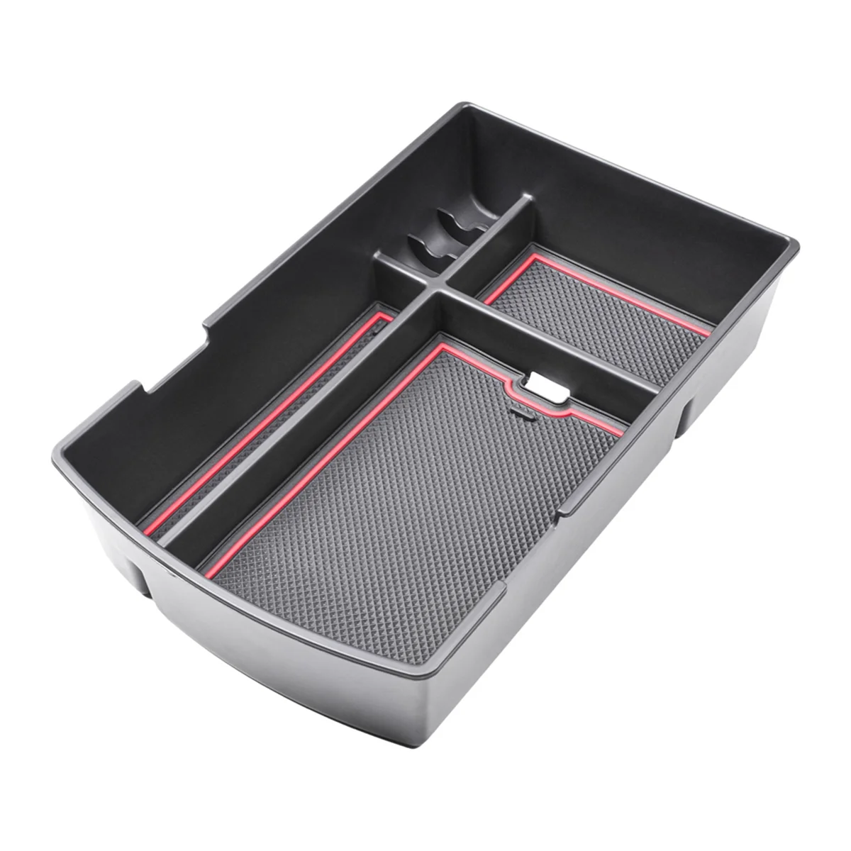 Center Console Organizer for Subaru Ascent 2019-2024 Armrest Storage Box Tray Interior Accessories, Black+Red