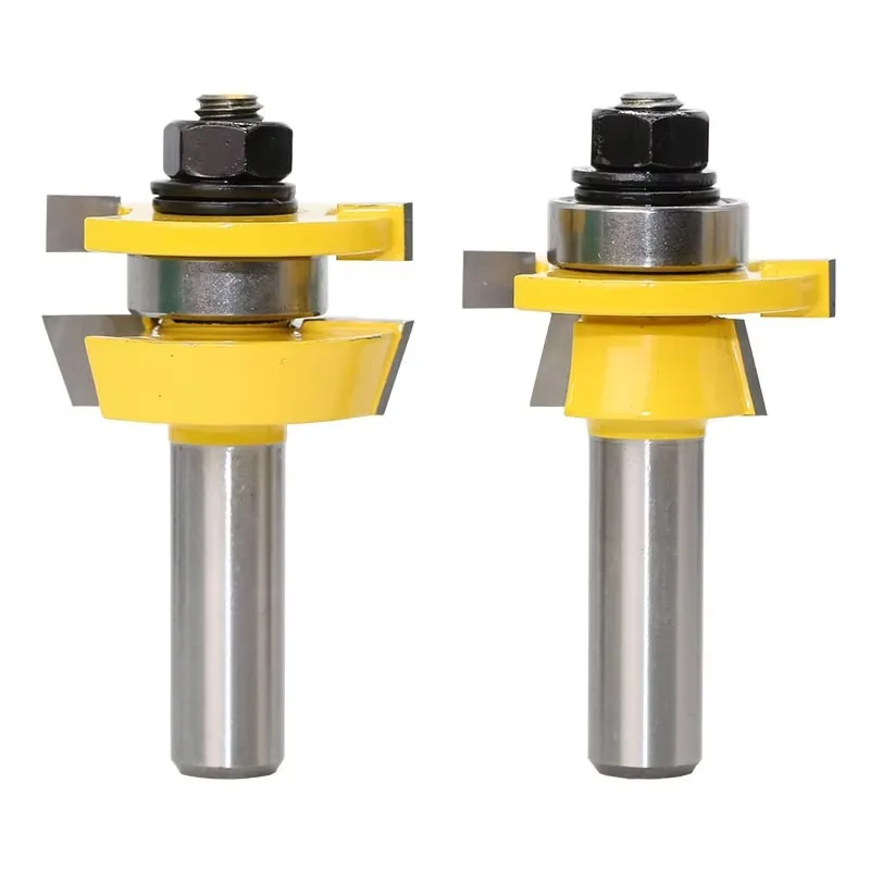 

2PC/Set 1/2" 12.7MM Shank Milling Cutter Wood Carving Rail & Stile Router Bit Set Door Knife Woodworking Tenon Cutter For Wood