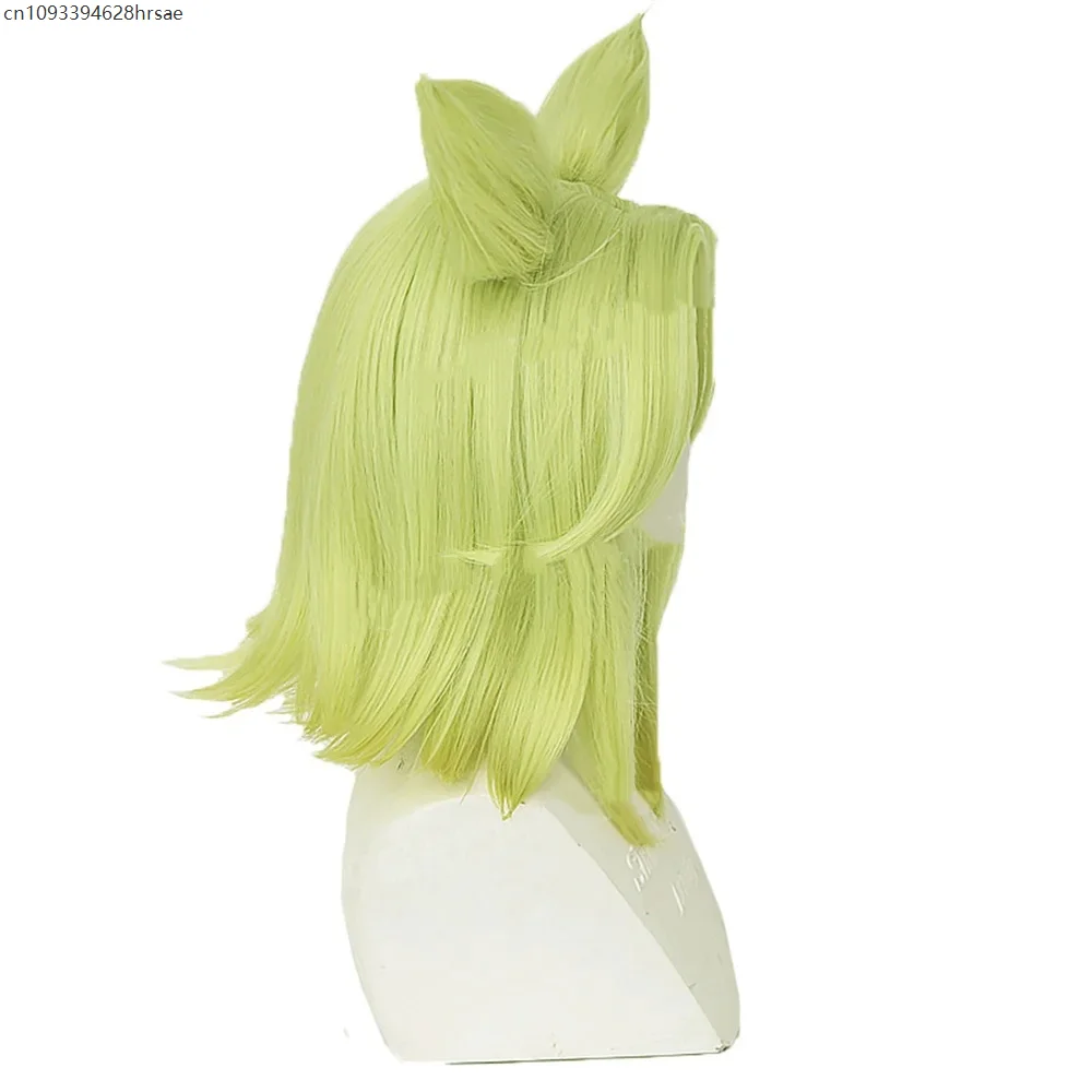 Game Cosplay Wig The Spark of Cosplay Green Short Firework Heat Resistant Synthetic for Girls