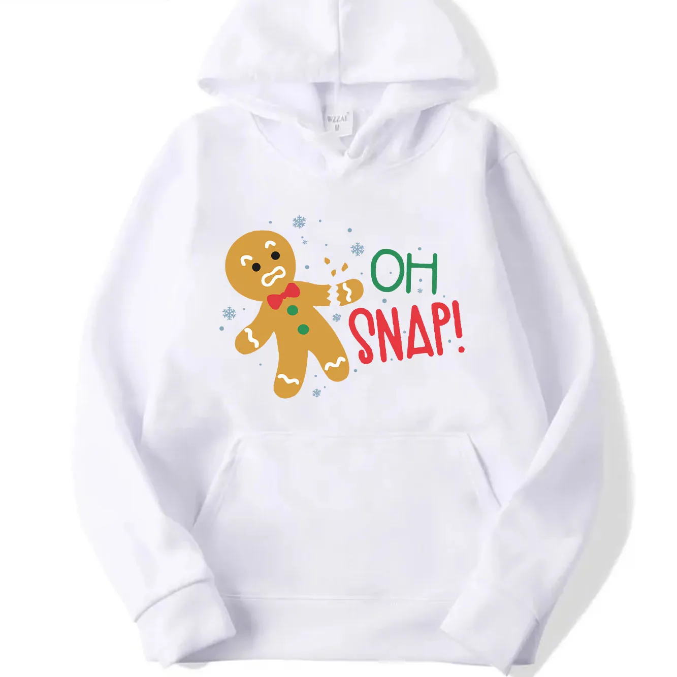Christmas cartoon gingerbread man print autumn and winter women's hoodie fashionable and versatile holiday Harajuku hoodie